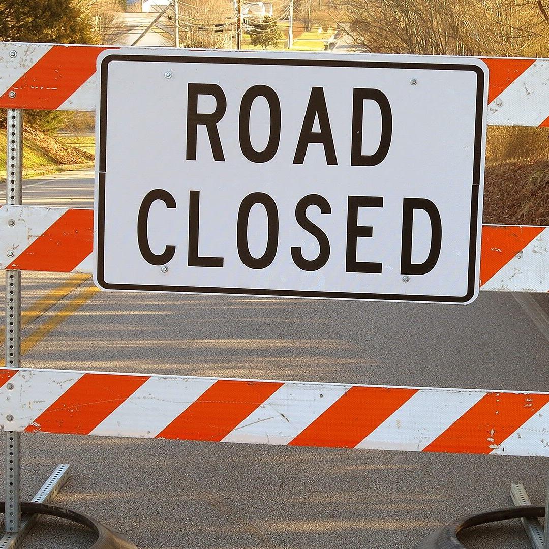 Road closed sign